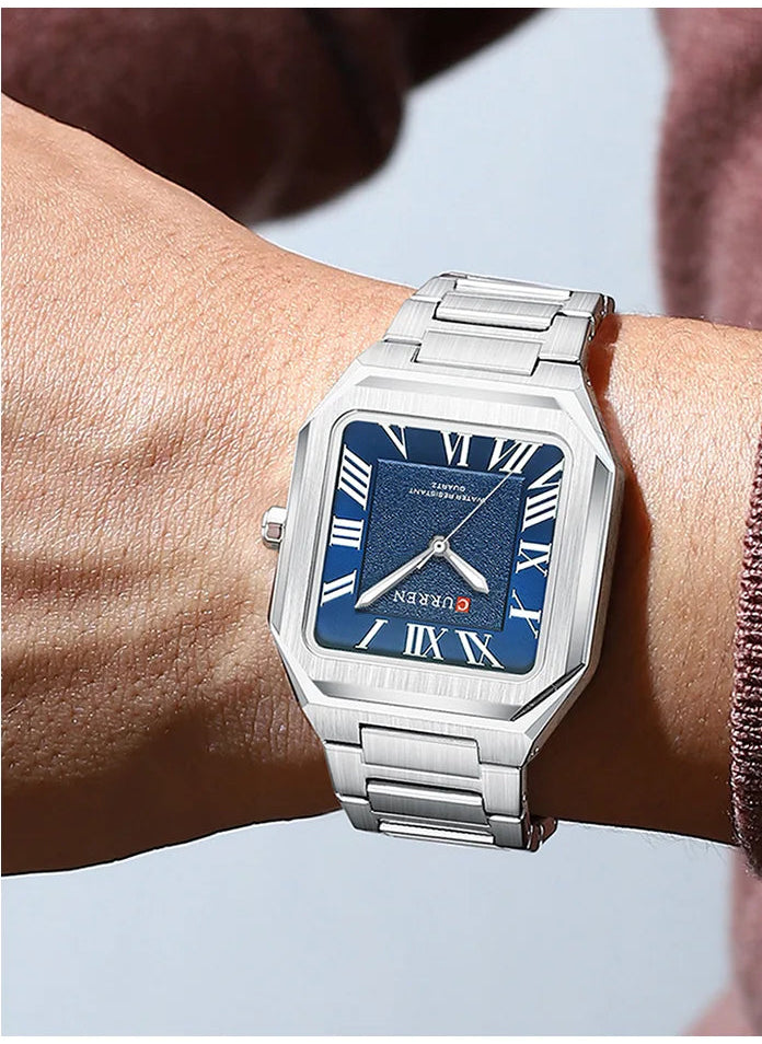 Relógio de Pulso Masculino Social de Quartzo com Pulseira de Aço by Loja Bruna Modas