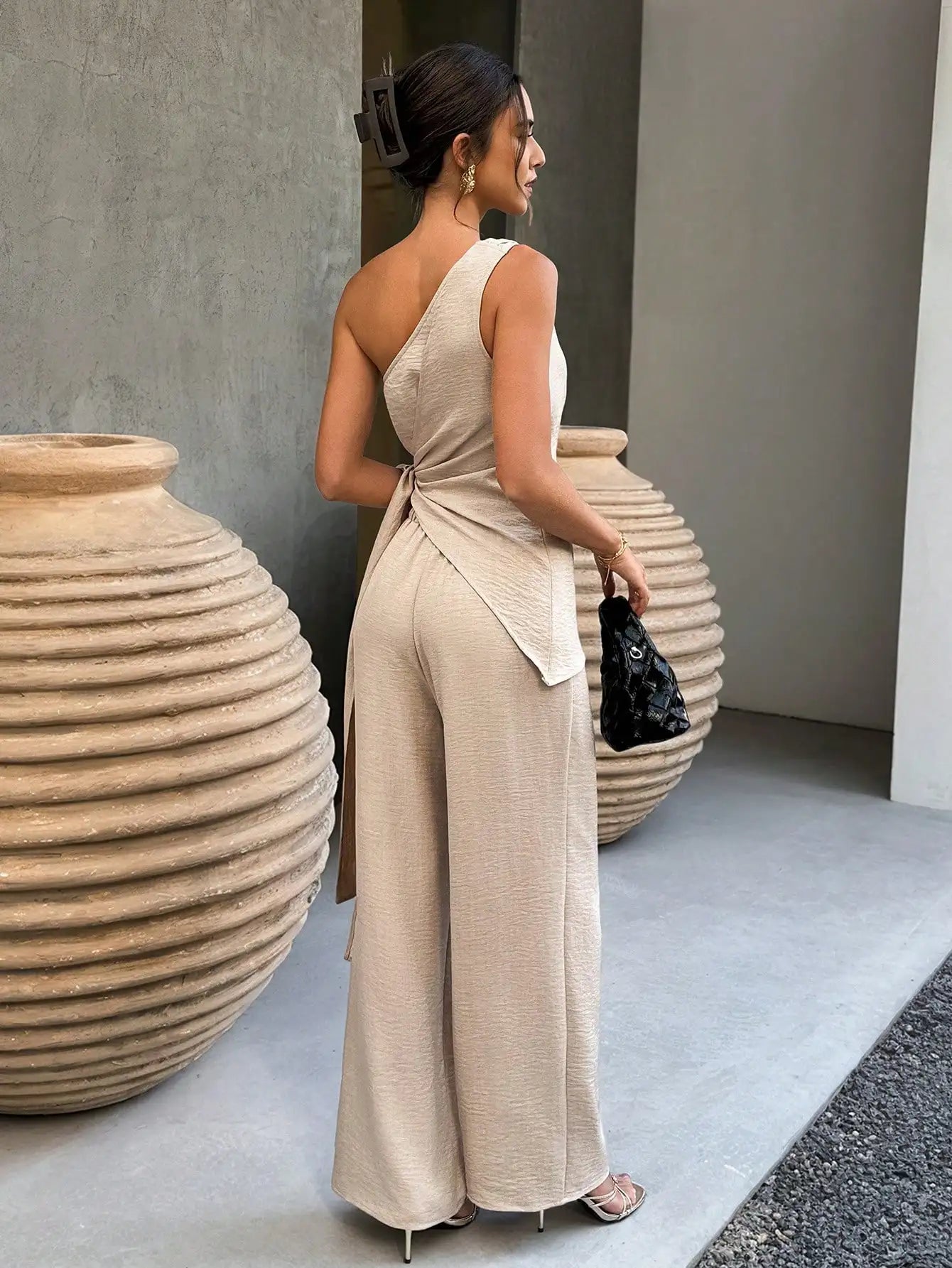 Conjunto Feminino de Luxo com Calça e Blusa Tomara que Caia