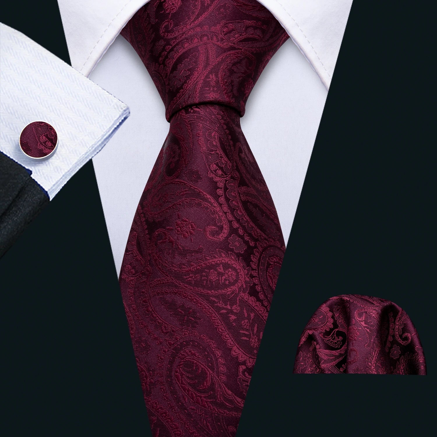 Kit Gravata Masculina Social Luxo com Design Elegante e Abotoaduras 8,5 cm