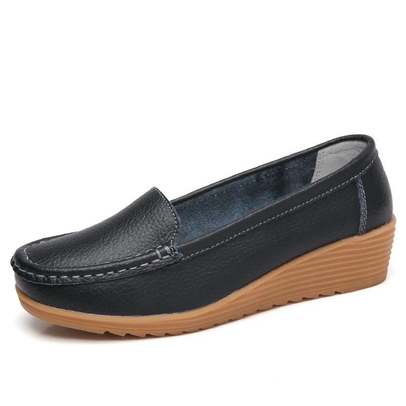 Mocassim Feminino Évora em Couro Rachado
