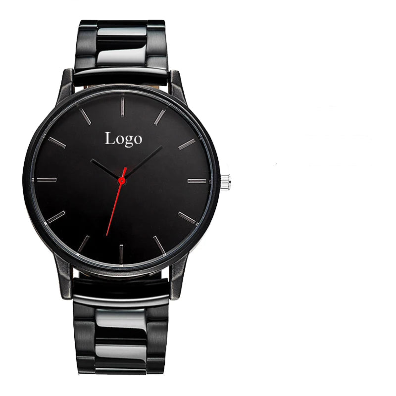 Relógio Masculino Aço Inox Preto Personalizável Com Foto Da Família