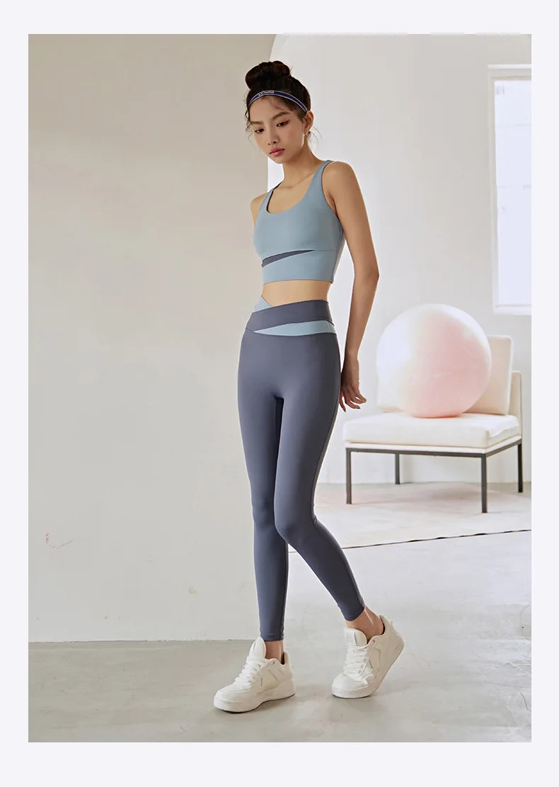Conjunto De Yoga Feminino Calça Leggings e Top Para Fitness
