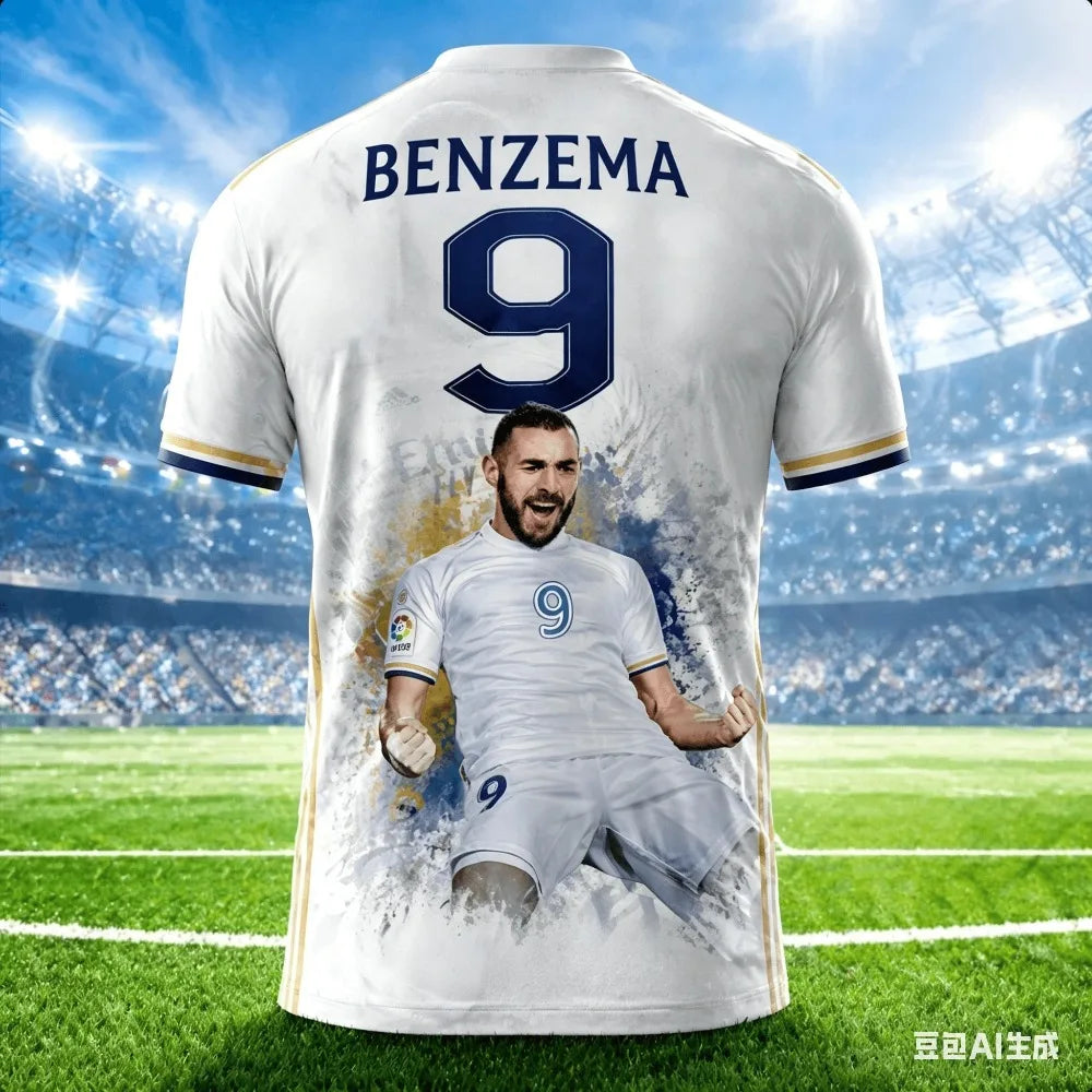 Camisa Masculina Esportiva Estampa 3D Benzema