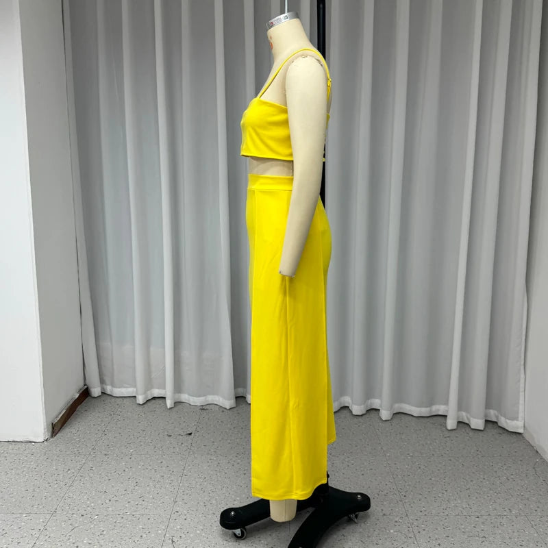 Conjunto Feminino Top e Saia Longa de Fenda