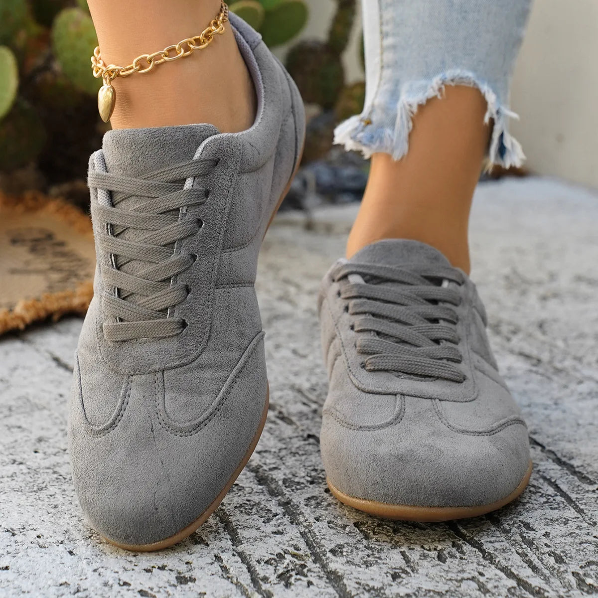 Tênis Feminino Casual Confortável Antiderrapante Durável Solado Plano