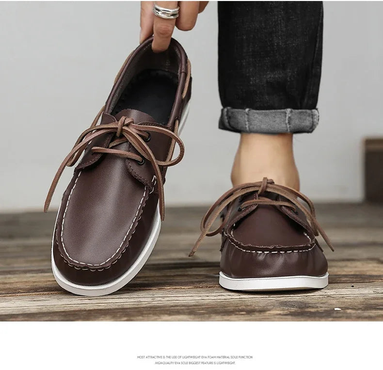 Sapato Masculino Casual Luxo de Couro Genuíno