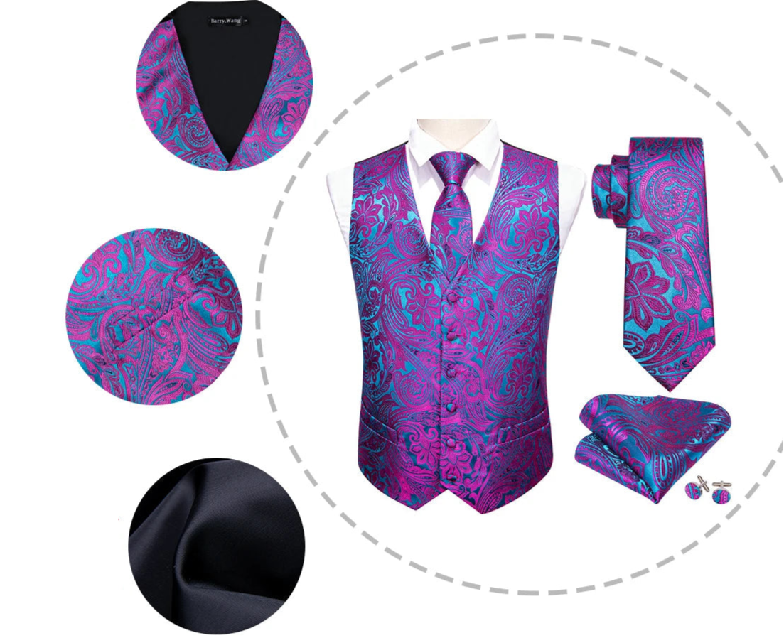 Colete Slim Fit Luxo + Gravata, Lenço e Abotoaduras DominusVest™