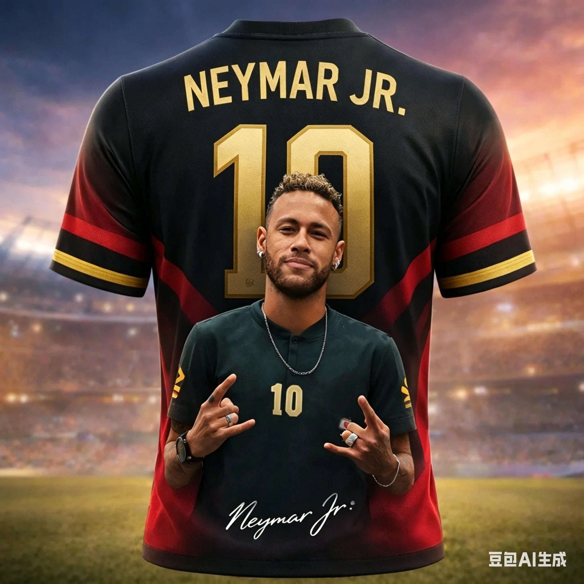 Camisa Masculina Esportiva Estampa 3D Neymar JR