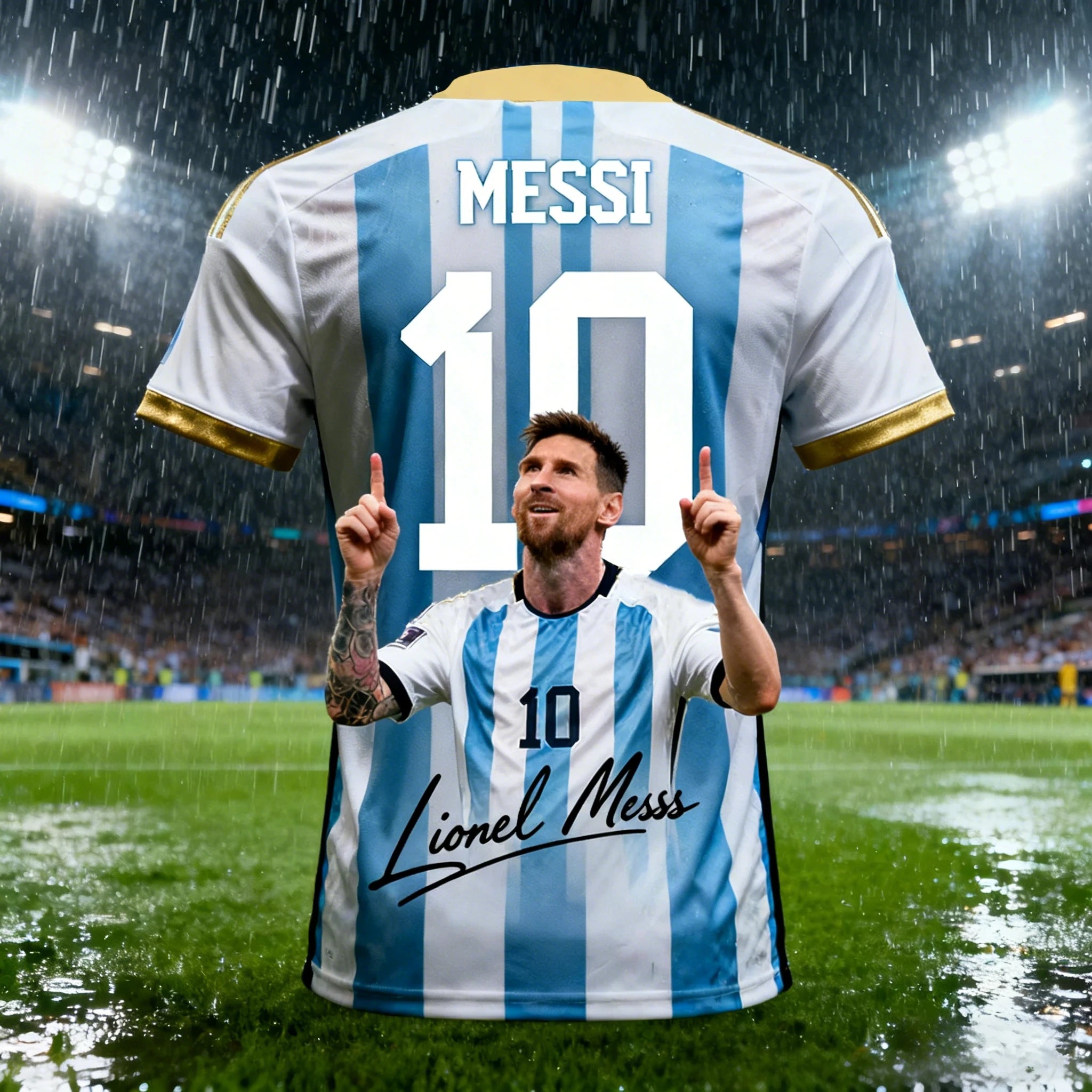 Camisa Masculina Esportiva T-Shirt Astro do Futebol Messi