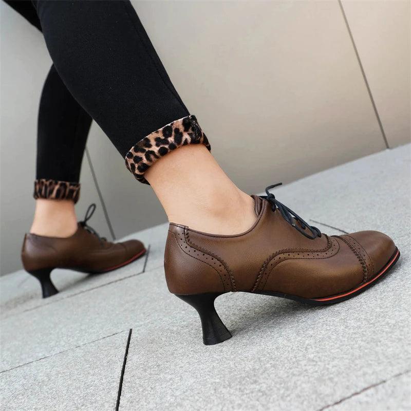 Sapato Feminino Retro Oxford A-Buybea