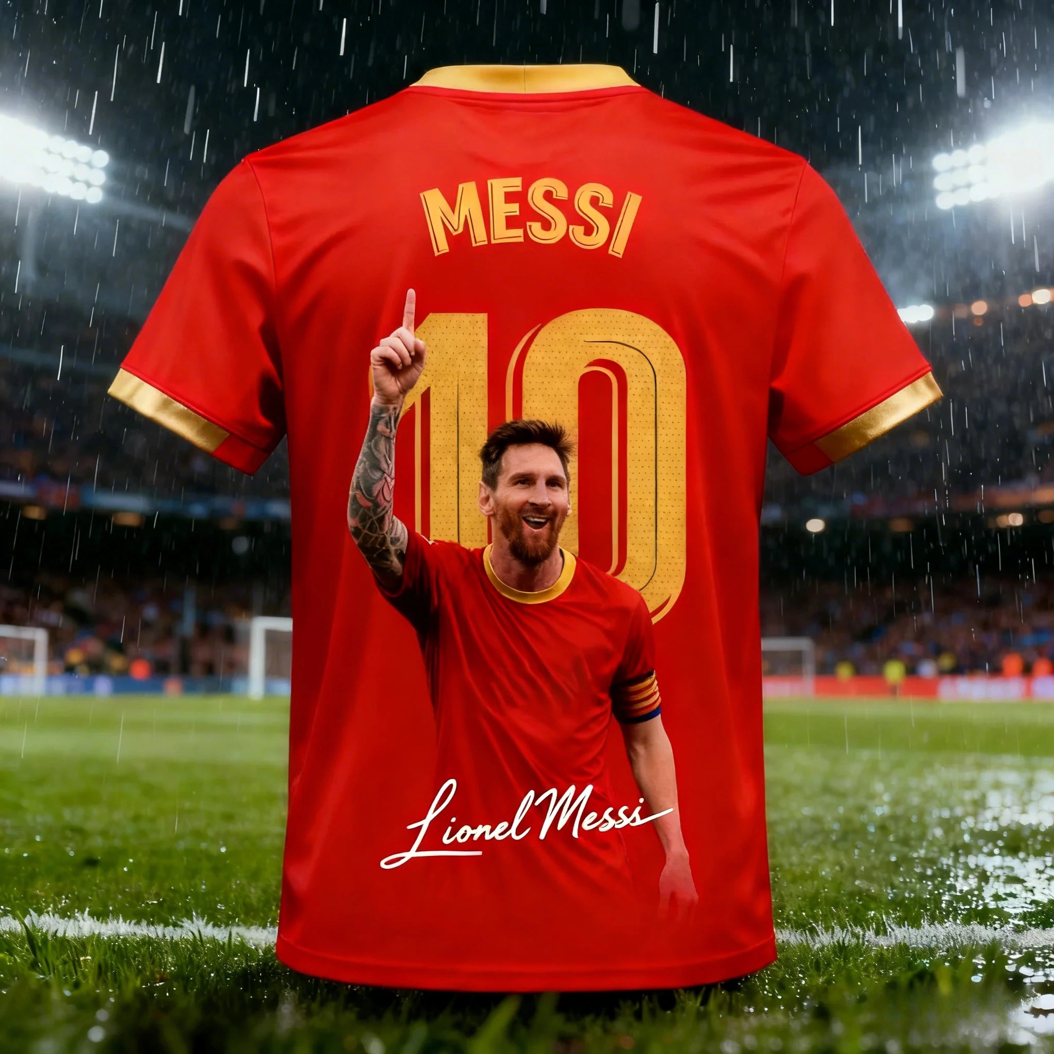Camisa Masculina Esportiva T-Shirt Estampa 3D Astro do Futebol Messi