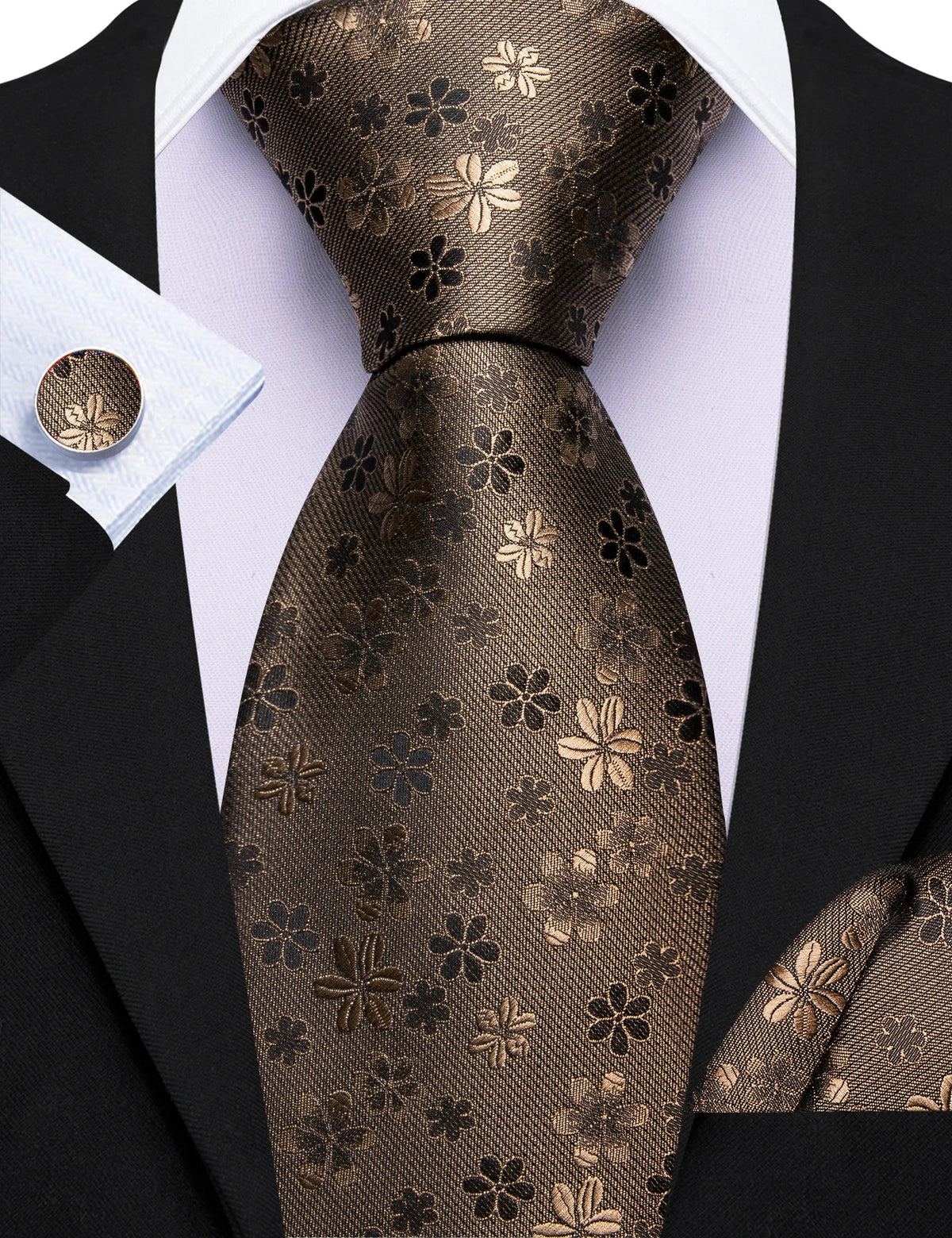 Gravata Masculina de Luxo com Estampa Floral