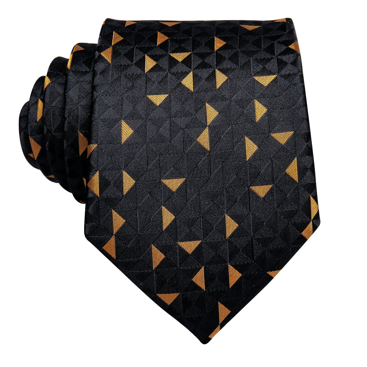 Gravata Masculina Poliéster Preto com Lenço de Bolso