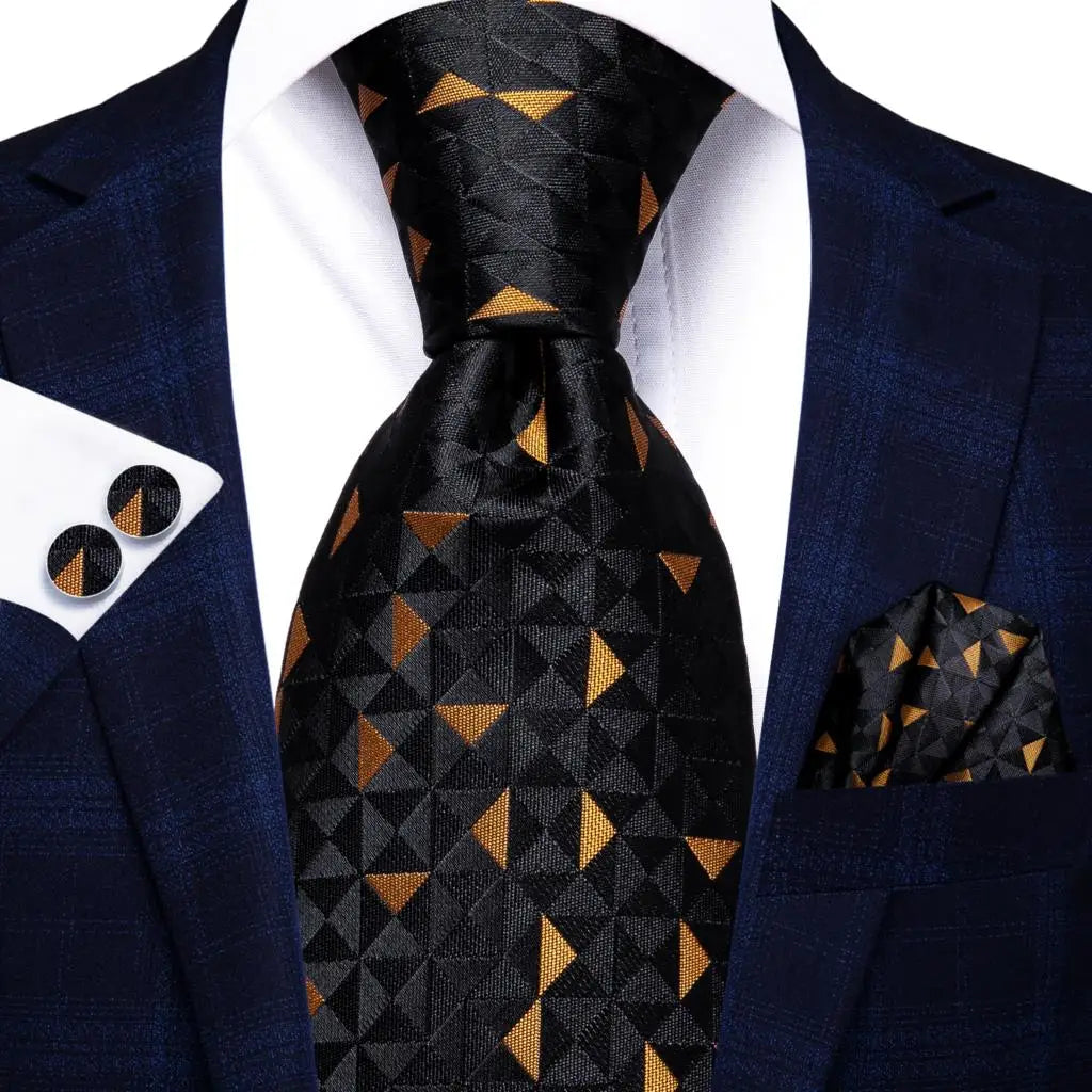 Conjunto de Gravata Masculina Estampada de Seda Jacquard