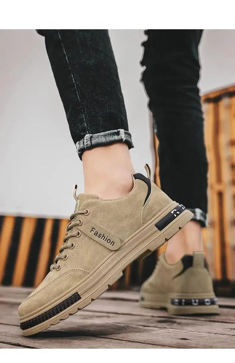 Tênis Masculino Casual Couro PU Antiderrapante