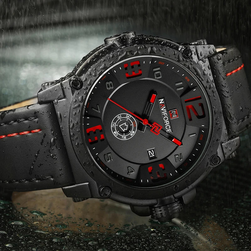 Relógio Masculino Esportivo de Quartzo com Pulseira de Couro PU