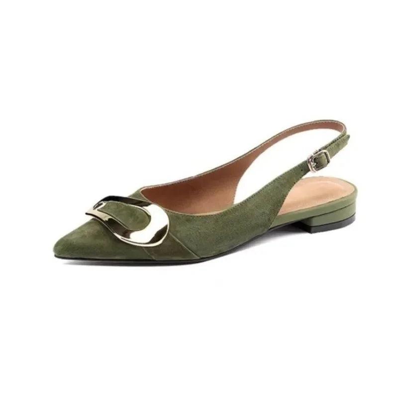 Sandália Feminina Slingback de Camurça
