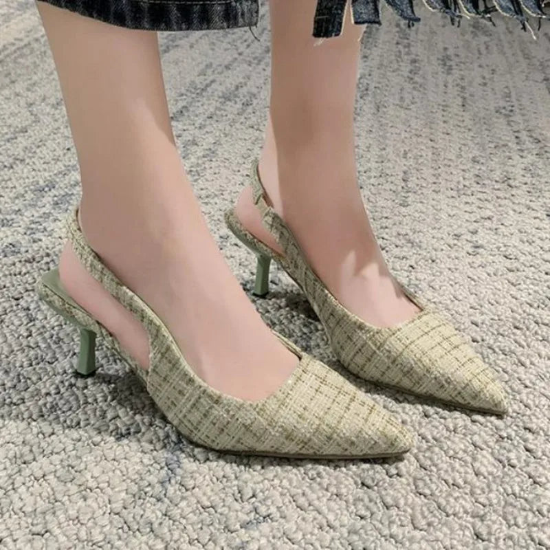 Sapato Feminino Slingback Salto Alto de Luxo by Loja Bruna Modas