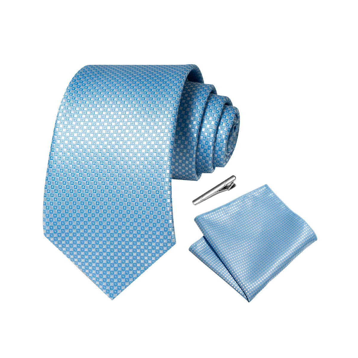 Gravata Masculina Poliéster com Estampa Paisley com Lenço de Bolso
