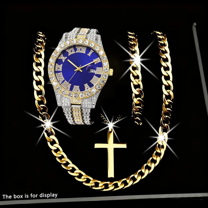 Conjunto de Jóias Masculina de Luxo 4 Peças