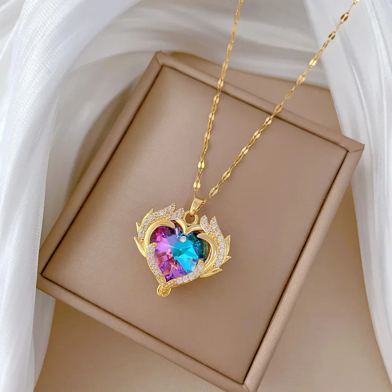 Colar Feminino com Pingente em Aço Inoxidável 316L