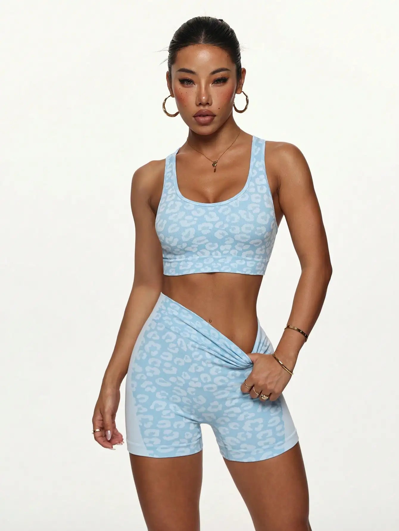 Conjunto Feminino Fitness Cintura Alta Short e Top