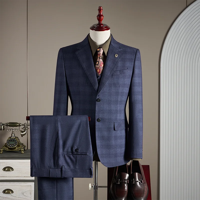 Terno Masculino Clássico Xadrez Slim