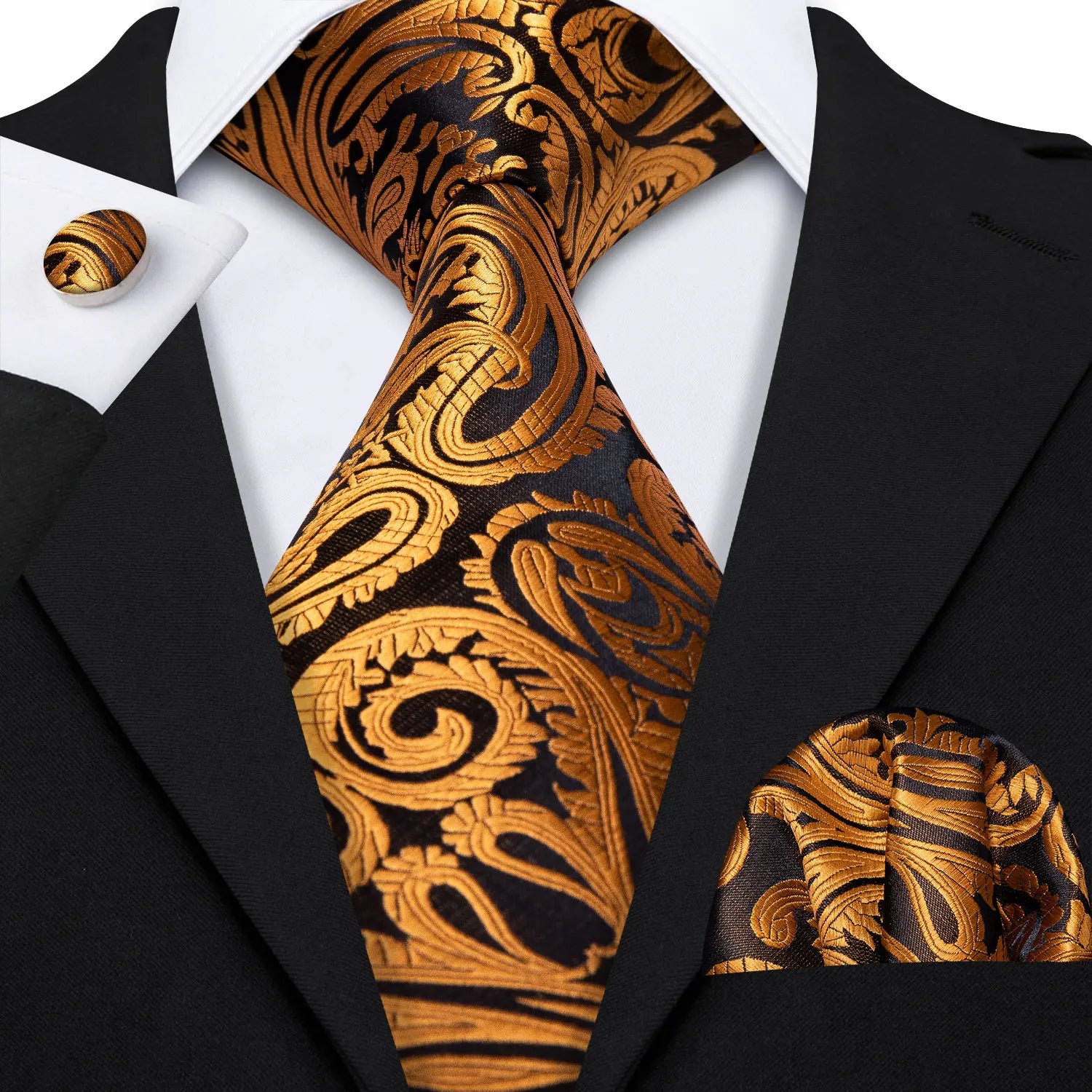 Gravata Masculina Floral Clássica Social com Acessórios