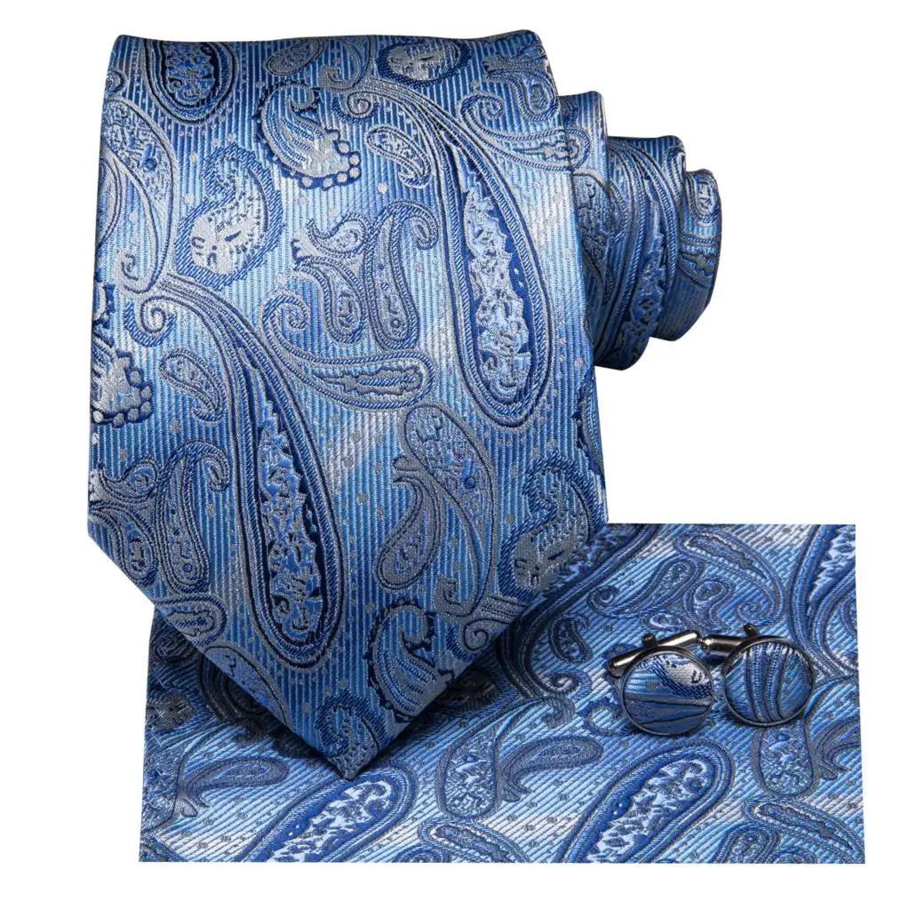 Conjunto de Gravata Masculina em Seda 3 em 1