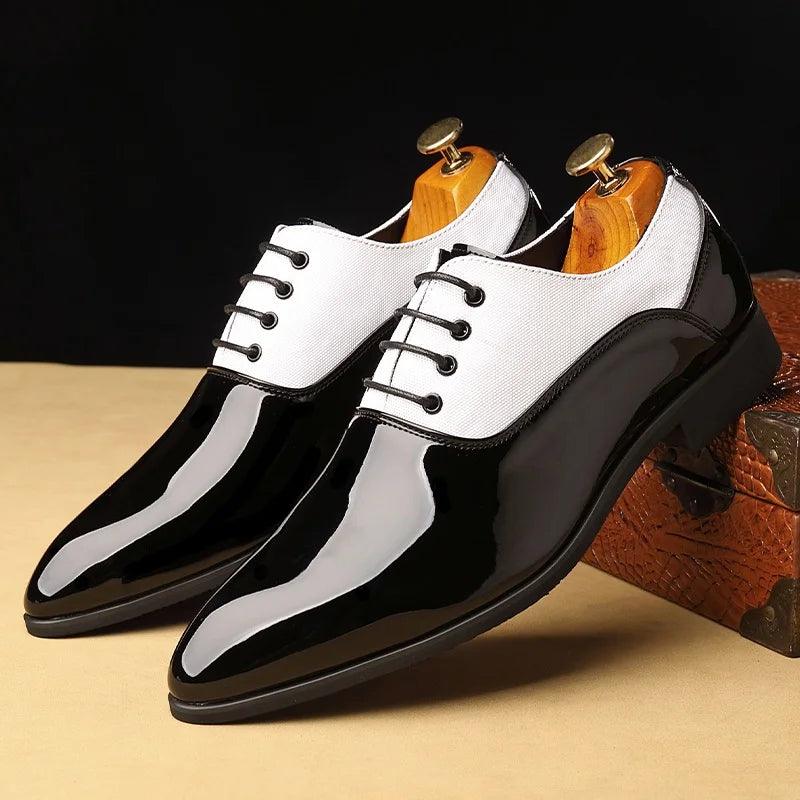 Sapato Oxford Masculino Social de Couro Envernizado Luxo