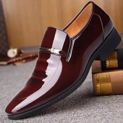 Sapato Masculino Oxford de Luxo em Couro Envernizado Respirável by Loja Bruna Modas