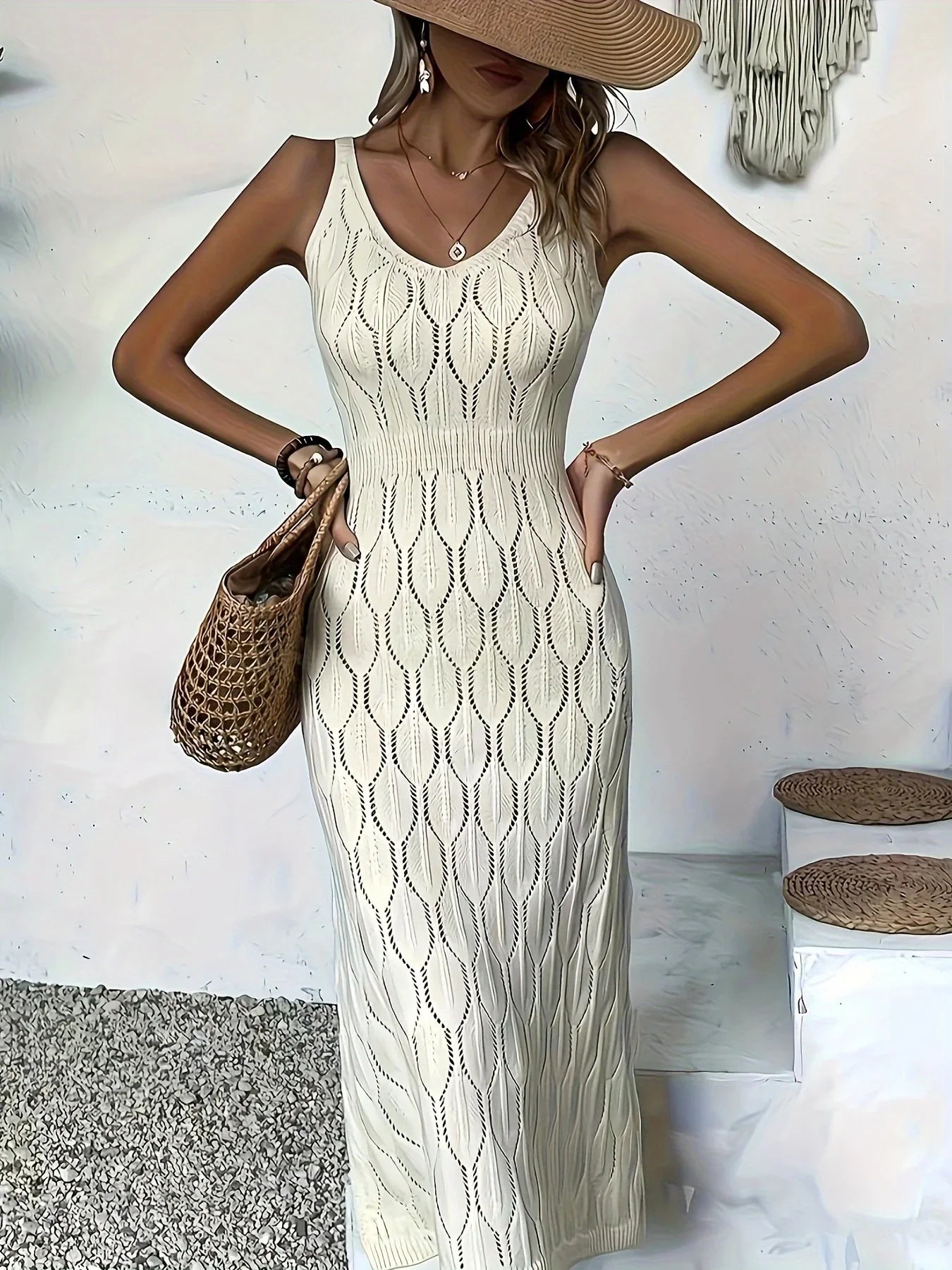 Vestido Longo Feminino de Malha Manga Regata by Loja Bruna Modas