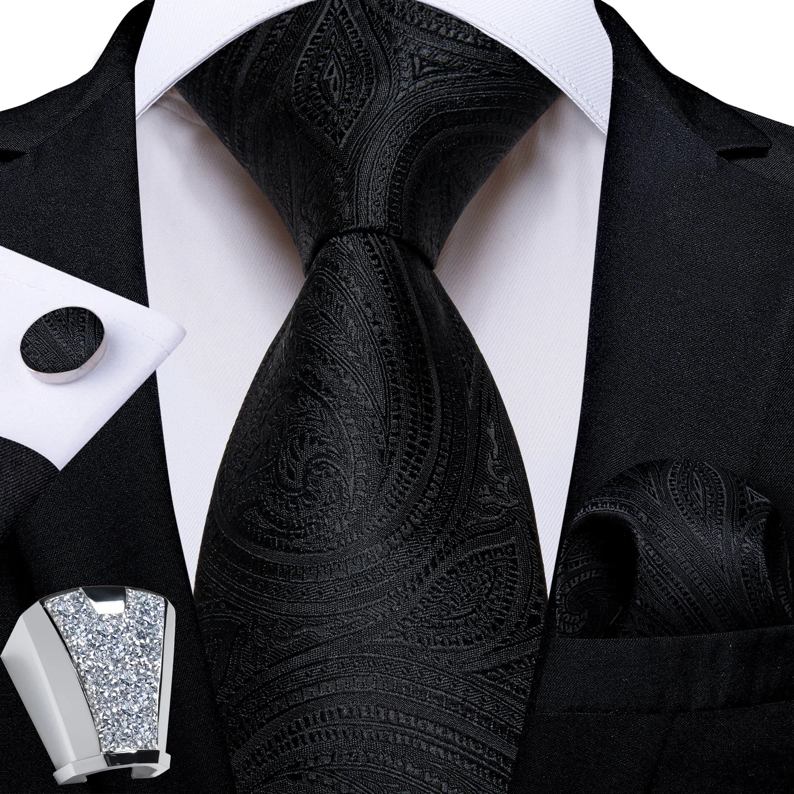 Gravata Masculina de Poliéster com Acessórios Design Exclusivo