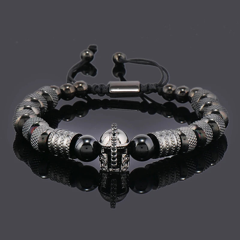 Pulseira Masculina de Luxo Capacete de Guerreiro
