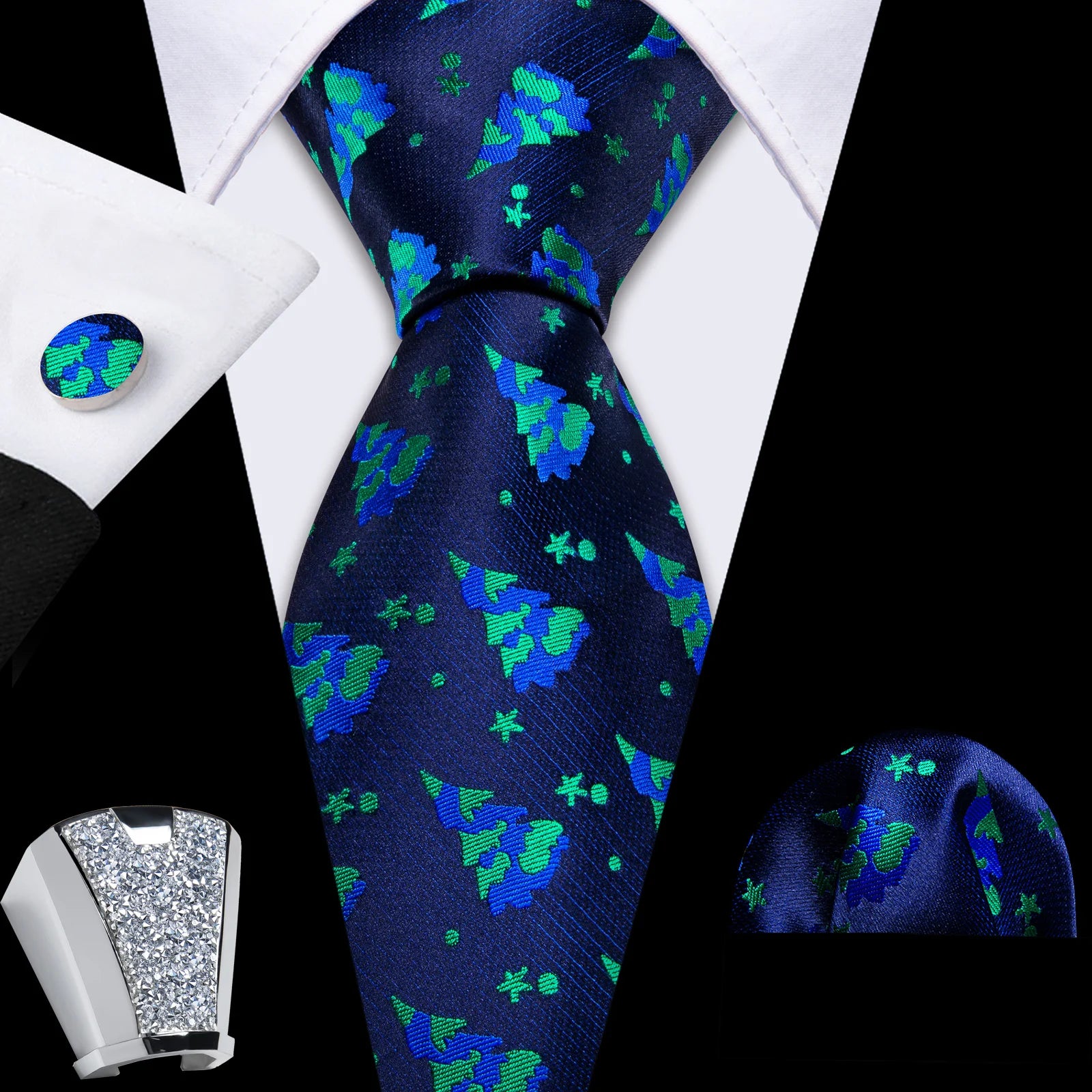 Gravata Masculina de Poliéster com Acessórios Design Exclusivo