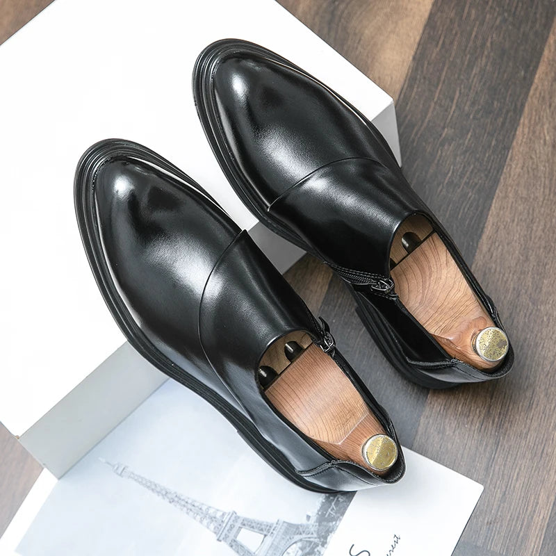 Sapato Social Masculino de Couro PU Estilo Yuppie by Loja Bruna Modas