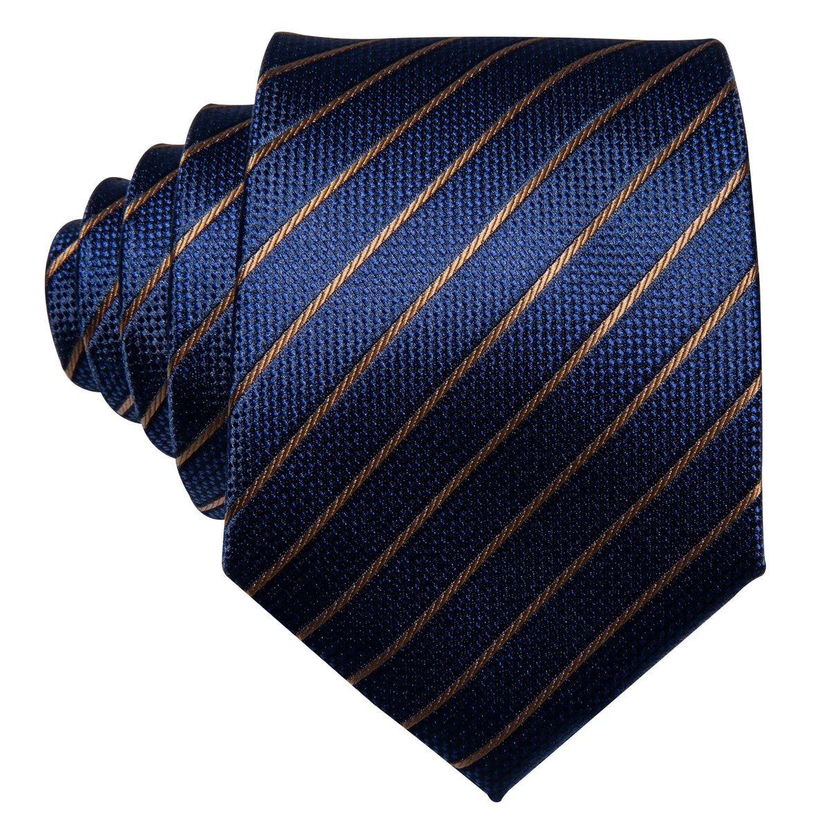 Gravata Masculina Azul Marinho Listrado com Acessórios by Loja Bruna Modas