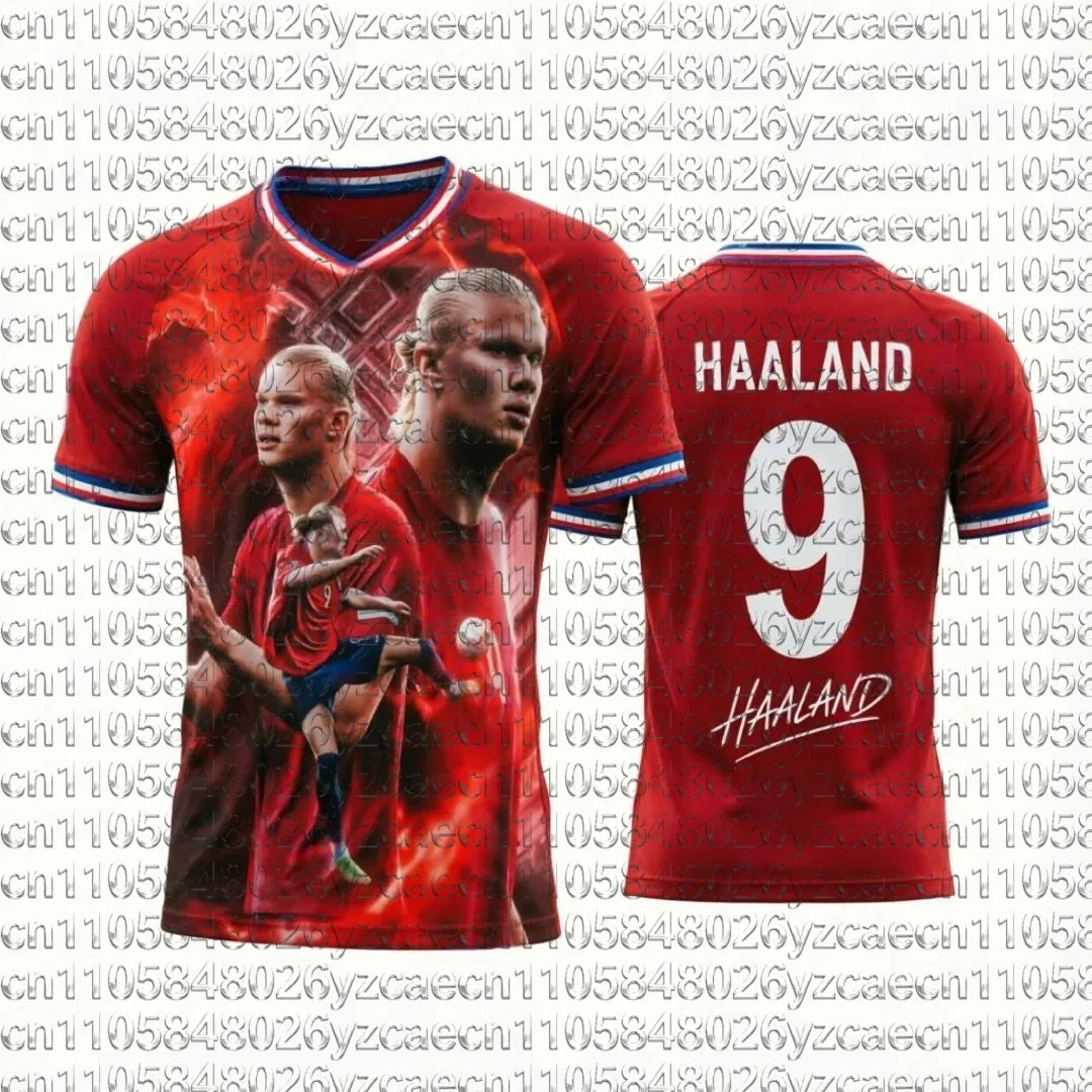 Camisa Masculina Esportiva T-Shirt Estrela de Futebol Halaand