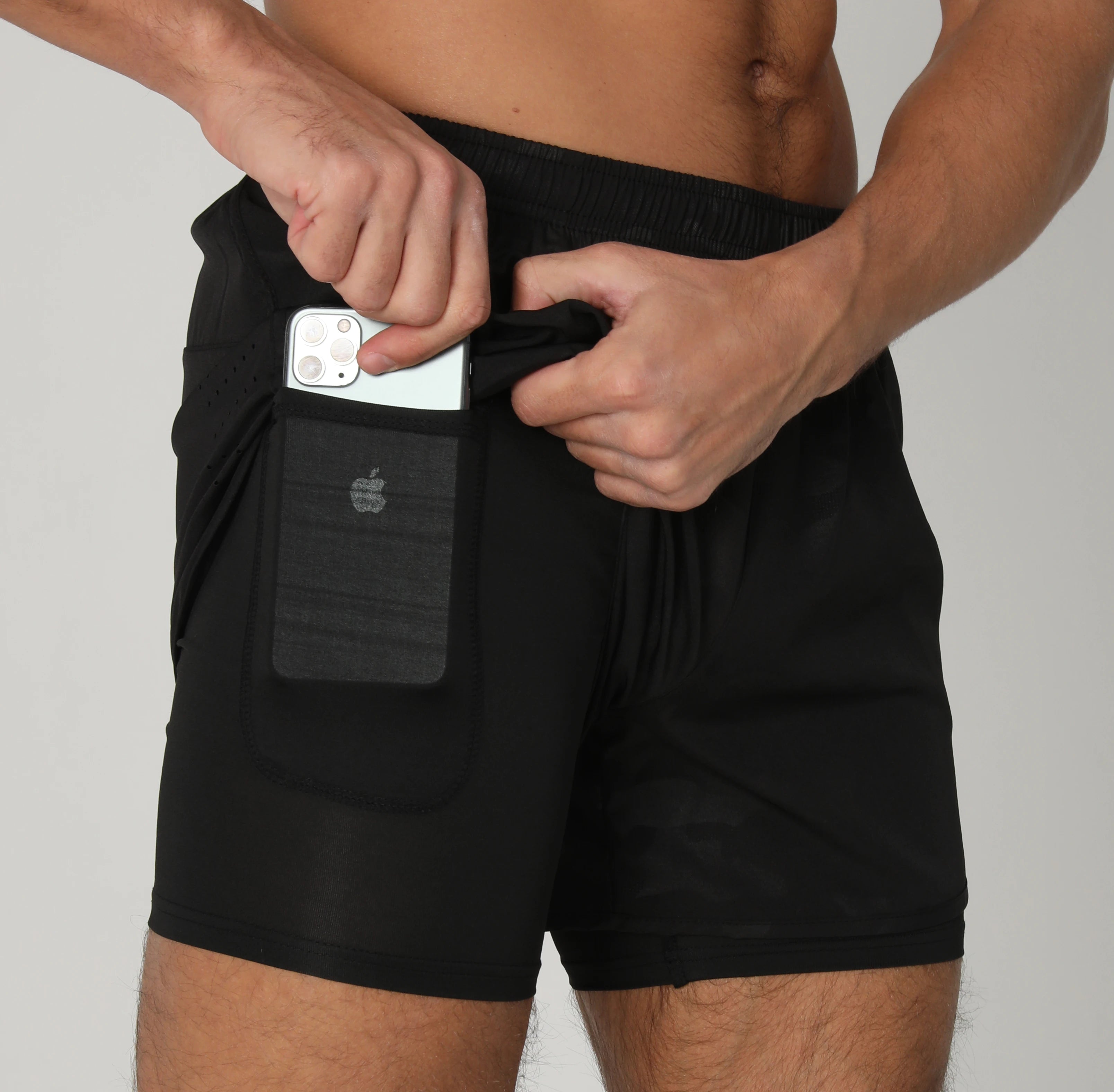 Short Masculino De Corrida Dupla Camada Secagem Rápida
