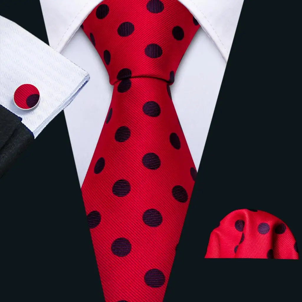 Kit de Gravata Masculina Poliéster Vermelha com Lenço