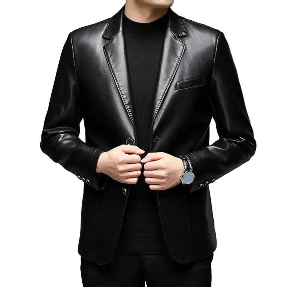 Blazer Masculino de Couro Sintético