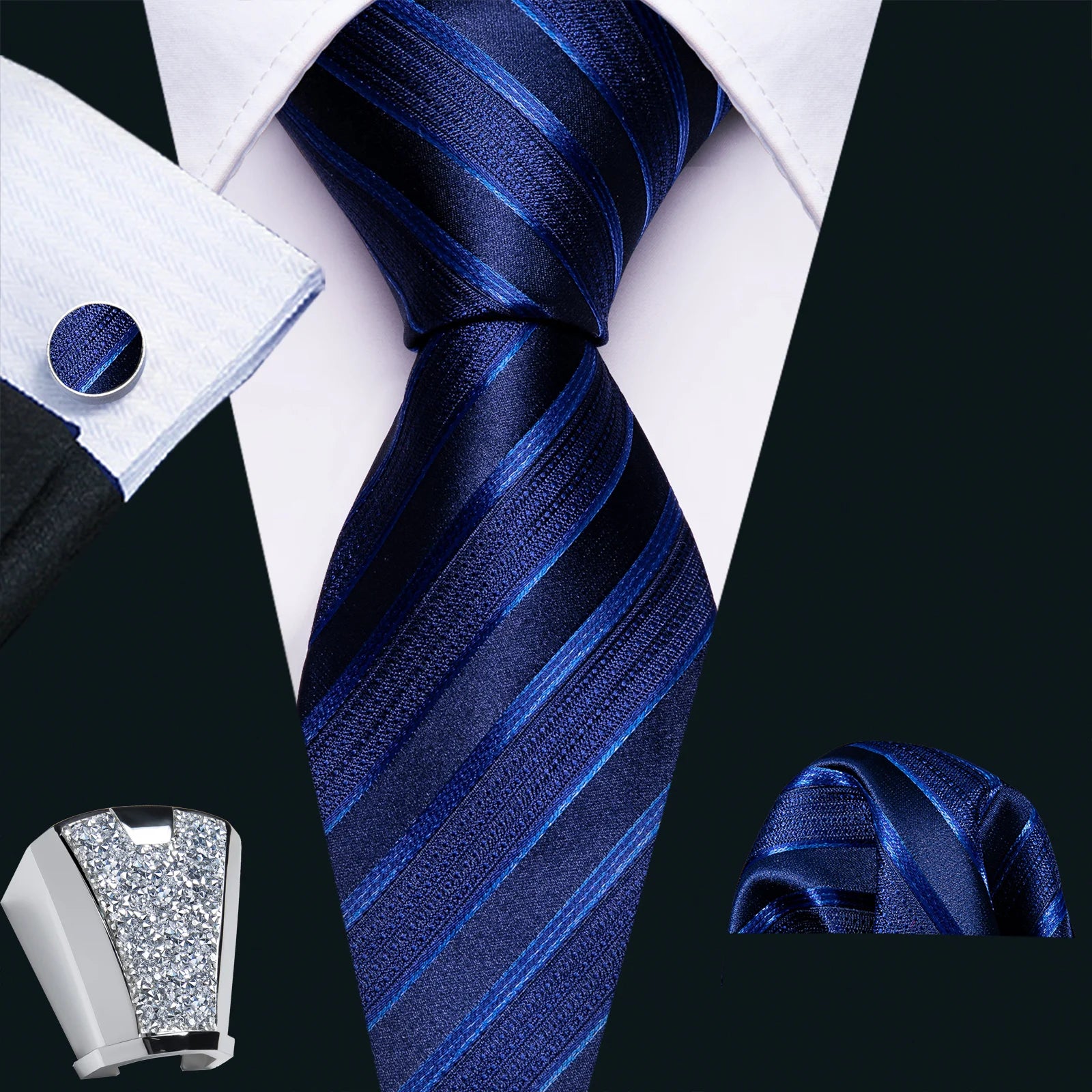 Gravata Masculina de Poliéster com Acessórios Design Exclusivo