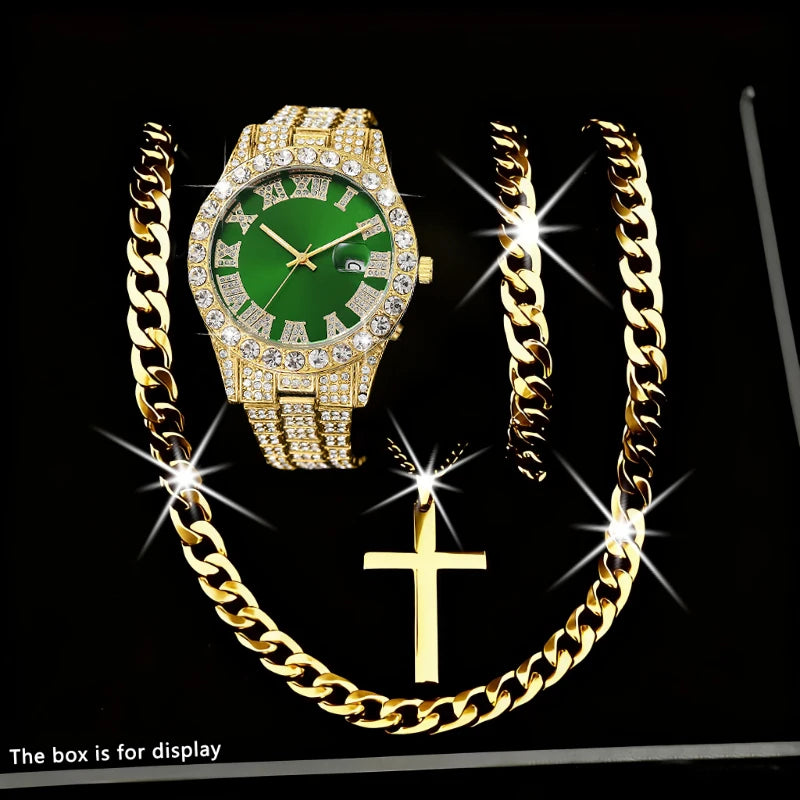 Conjunto de Jóias Masculina de Luxo 4 Peças