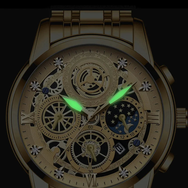 Relógio de Pulso Masculino Pulseira de Aço by Loja Bruna Modas