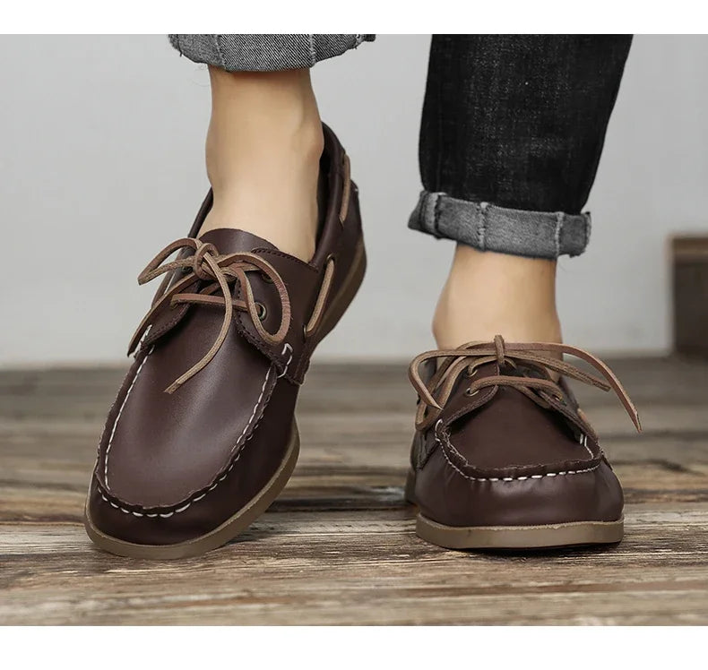 Sapato Masculino Casual Luxo de Couro Genuíno