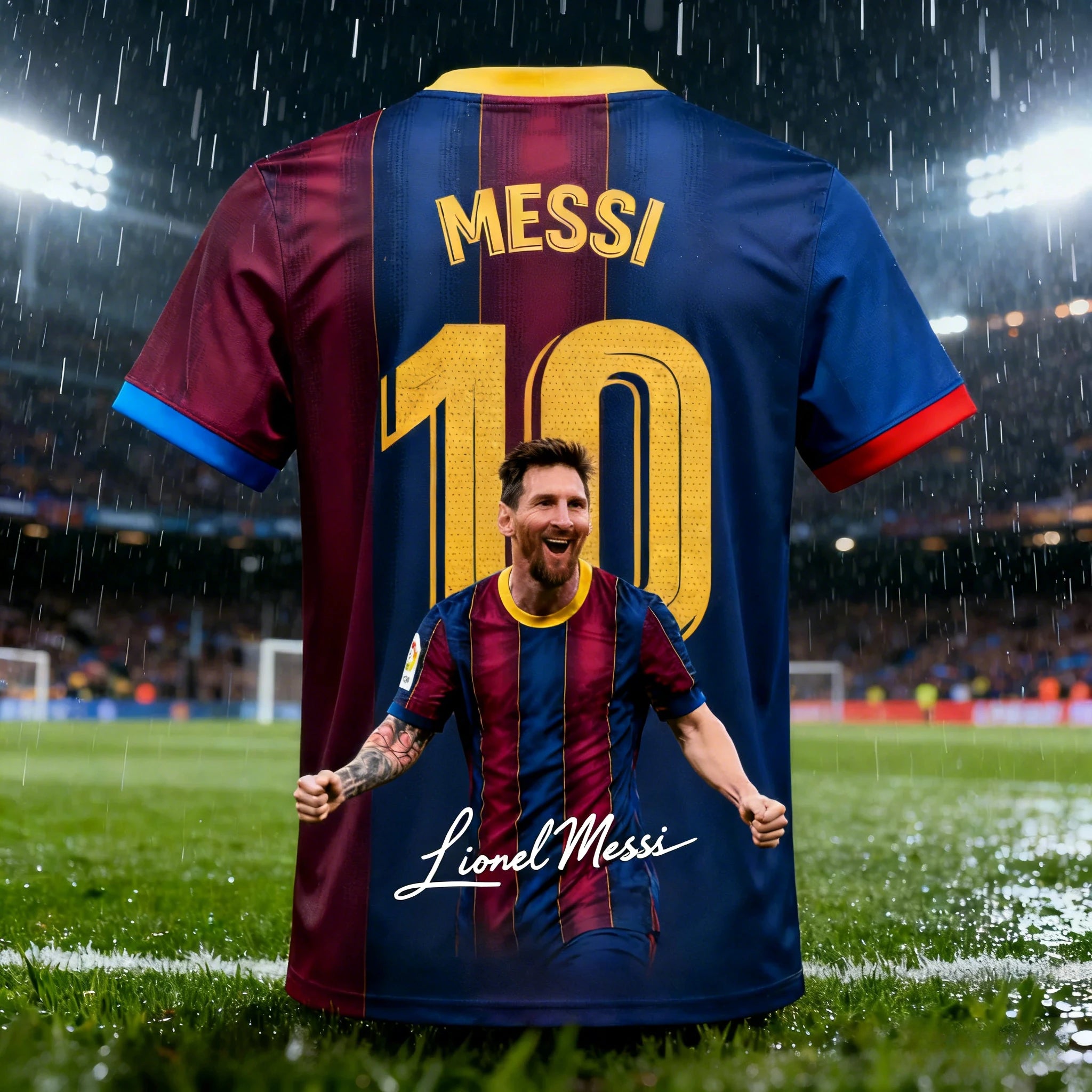 Camisa Masculina Esportiva T-Shirt Estampa 3D Astro do Futebol Messi