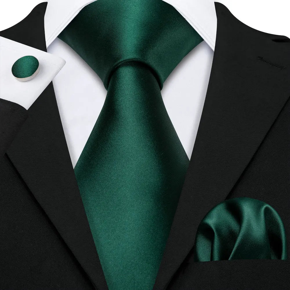 Gravata Masculino Poliéster de Luxo com Lenço e Abotoaduras