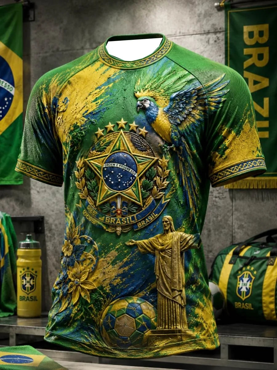 Camisa Masculina Esportiva T-Shirt Estampa do Brasil