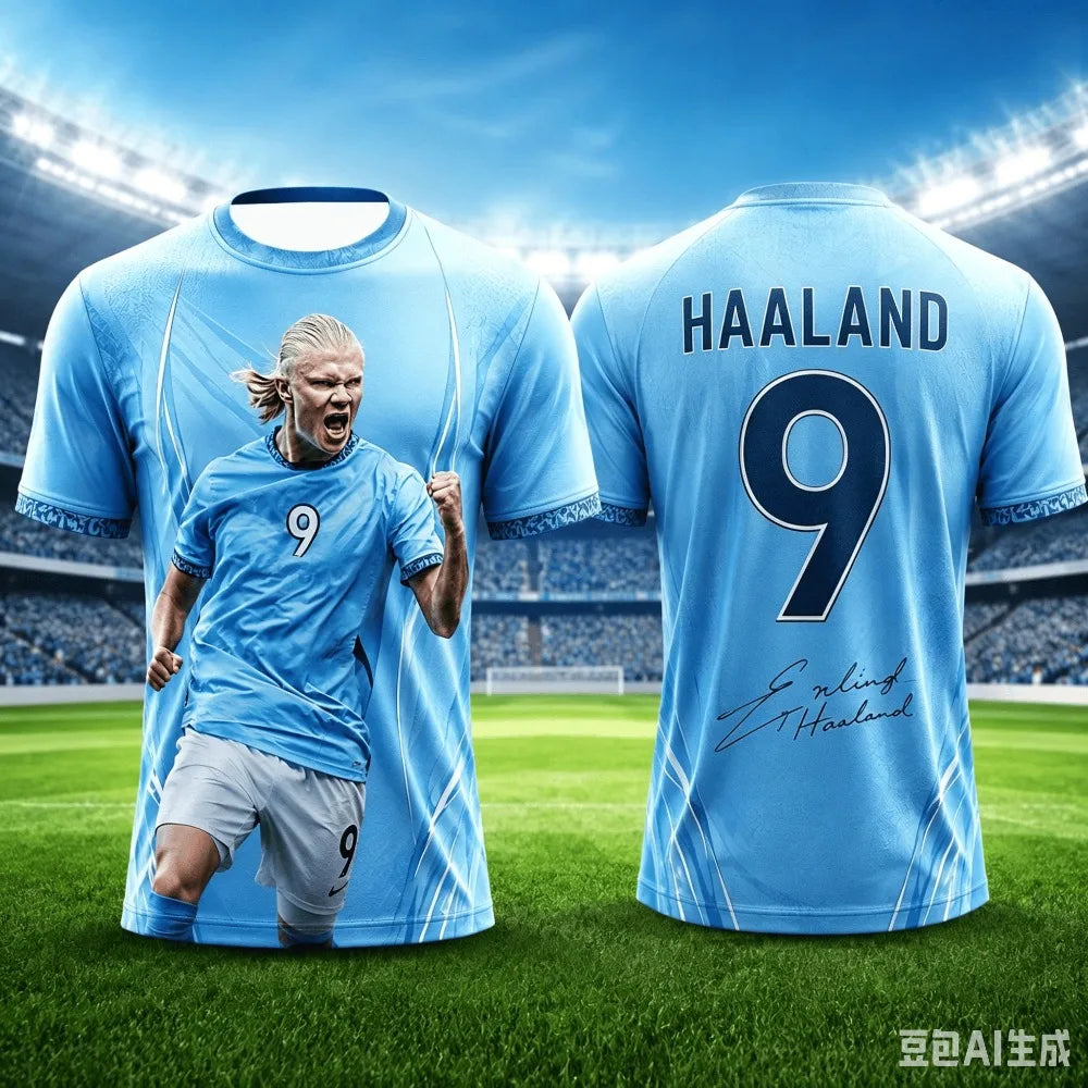 Camisa Masculina T-Shirt com Estampa 3D Halaand