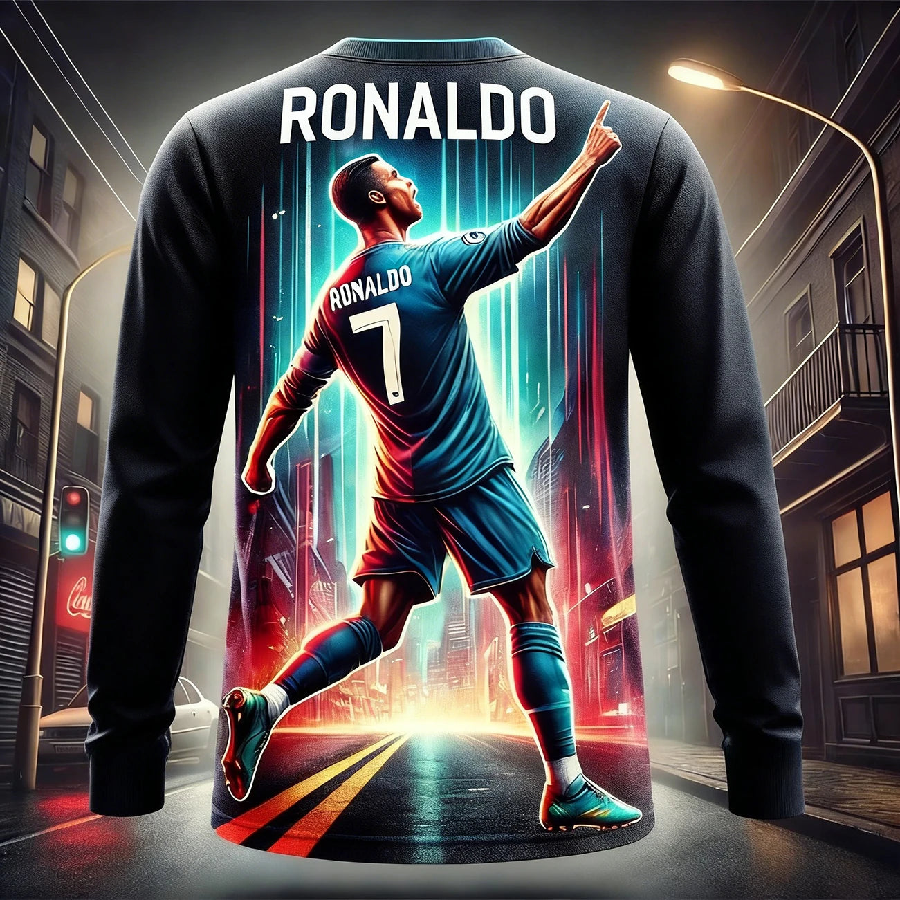 Camisa Masculina T-Shirt Manga Comprida Superestrela Cristiano Ronaldo